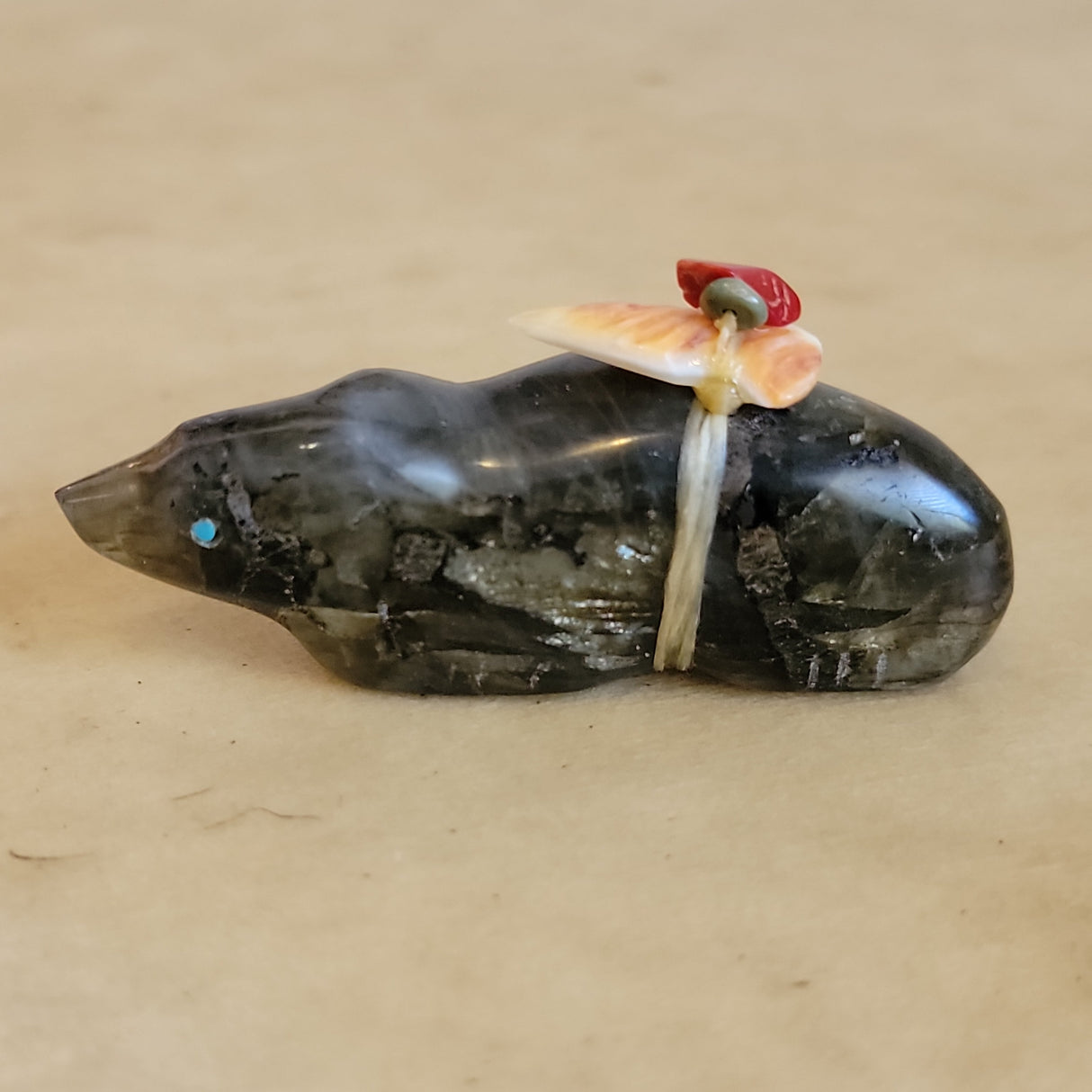 Labradorite Zuni Fetish Bear