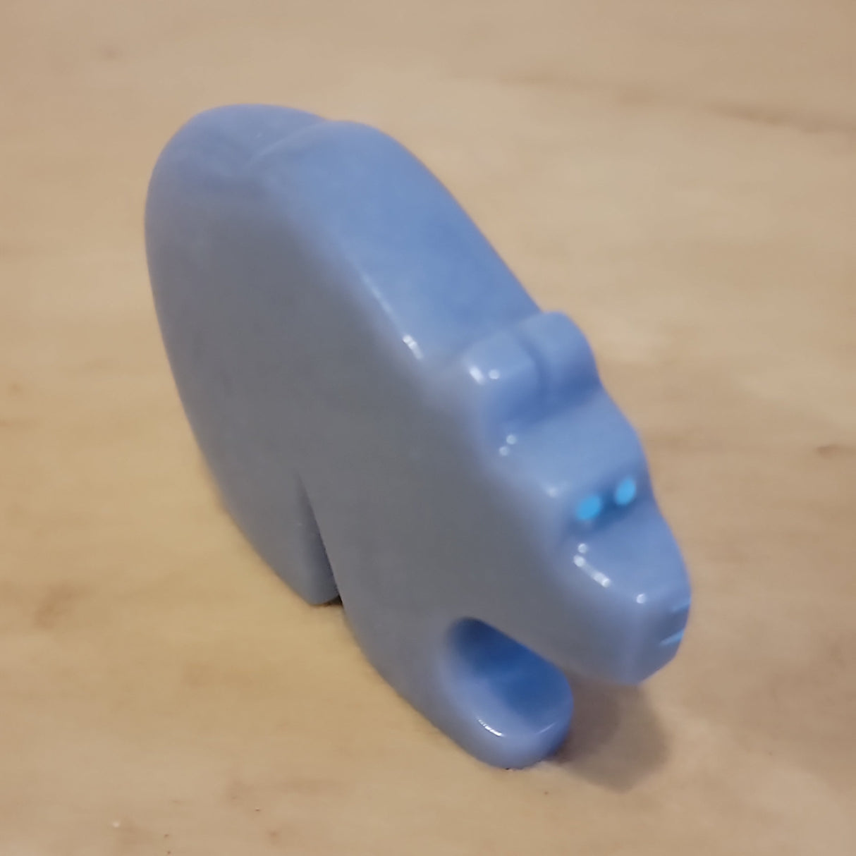 Double Heartlines Angelite Bear Zuni Fetish