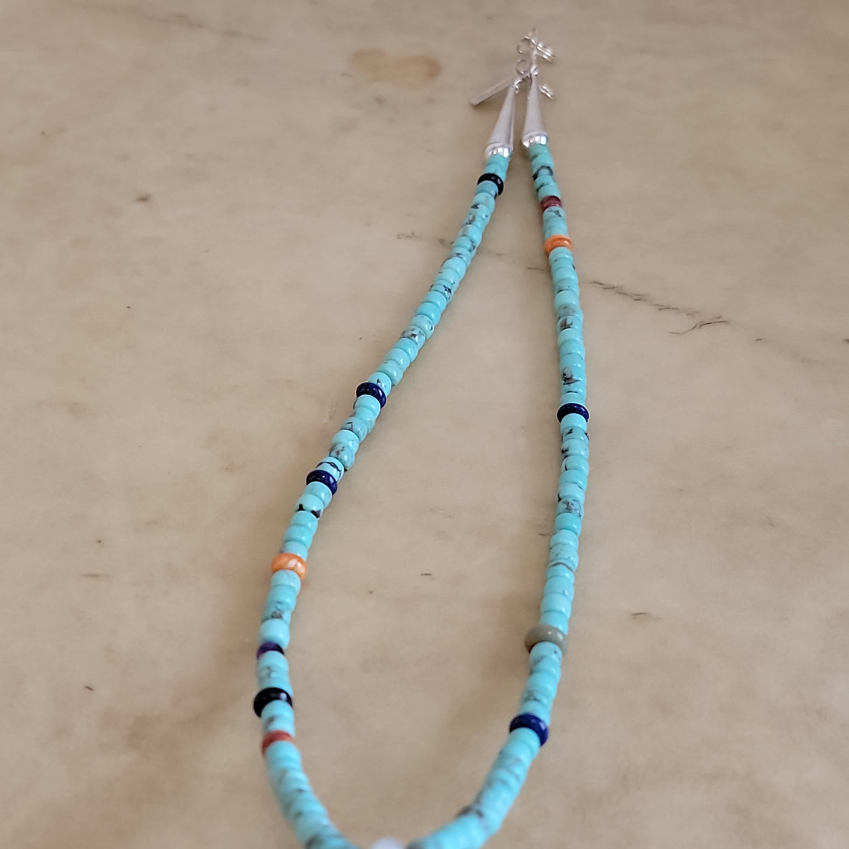 Mother of Pearl Zuni Fetish Mountain Lion Zuni Fetish Necklace