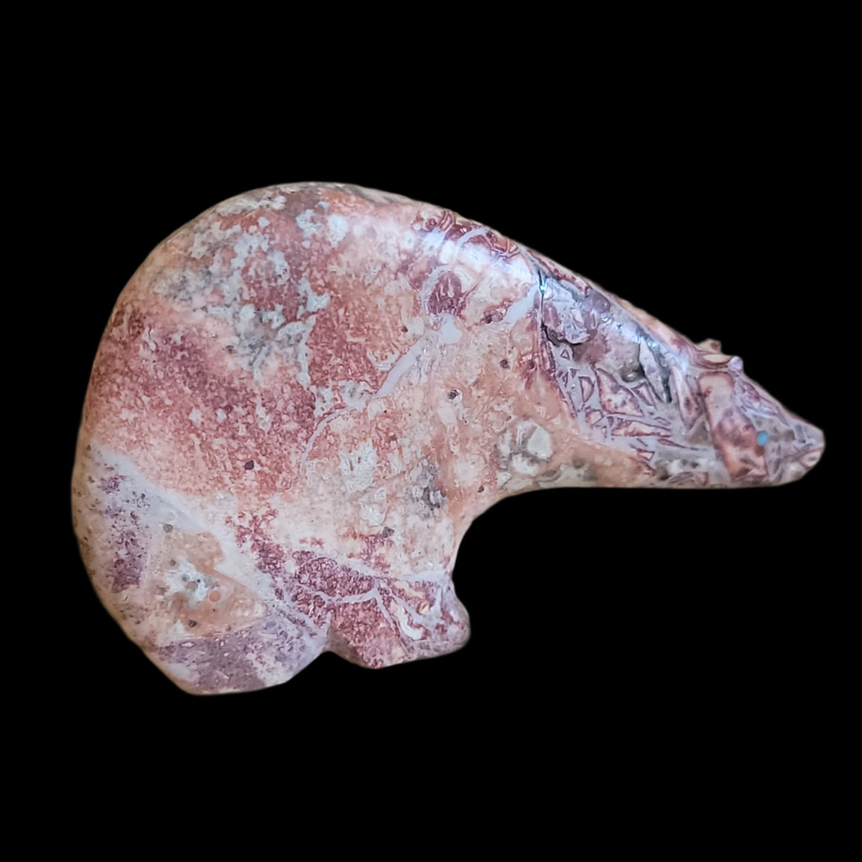 Jasper Long Necked Zuni Fetish Medicine Bear