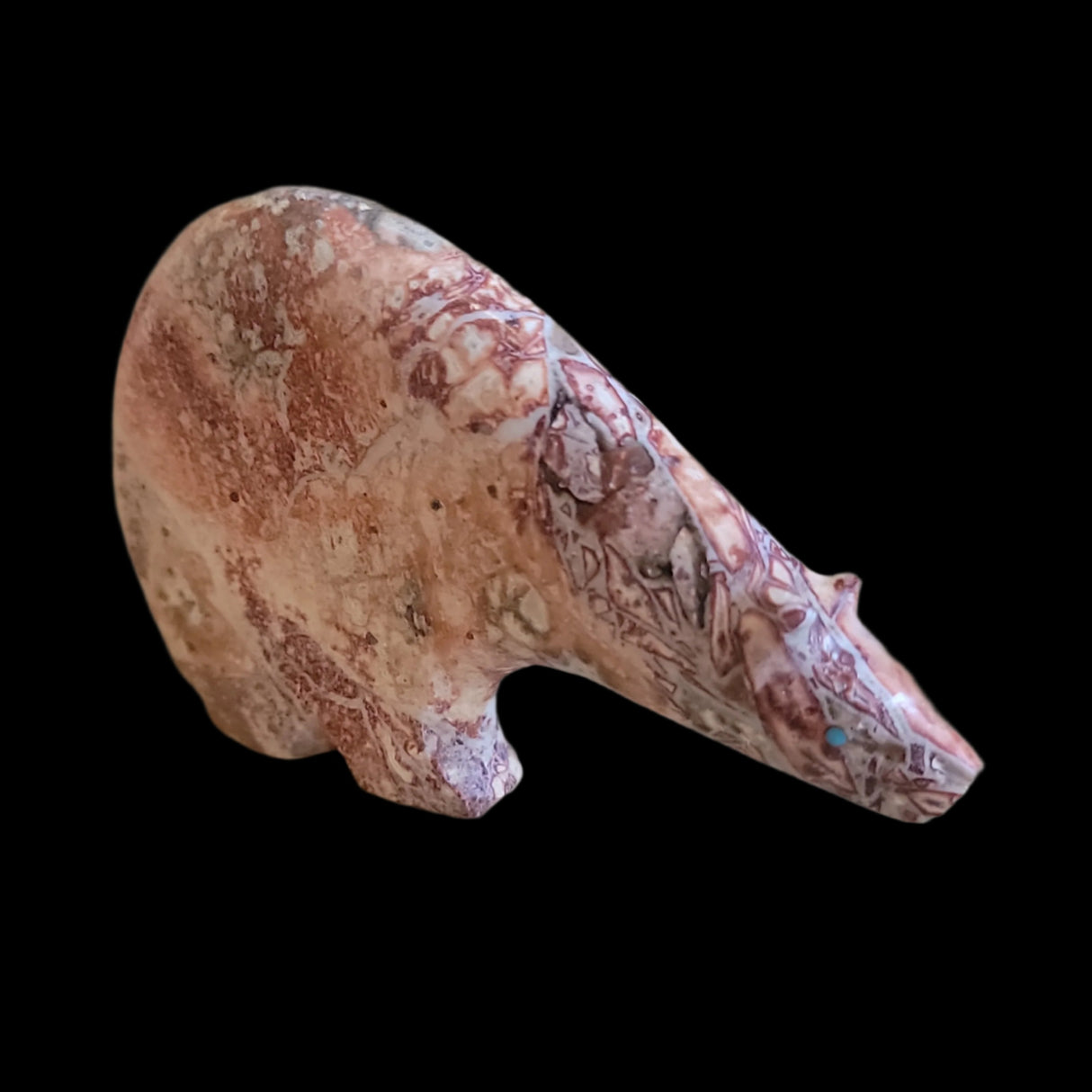 Jasper Long Necked Zuni Fetish Medicine Bear