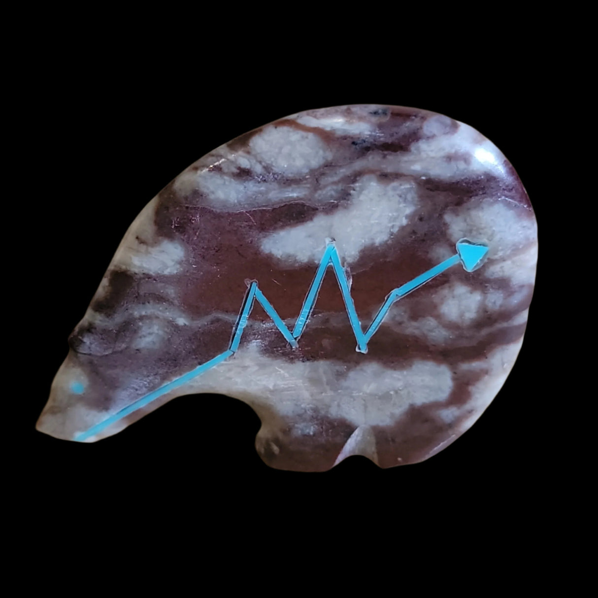 "Cloud" Jasper Long Necked Zuni Fetish Medicine Bear