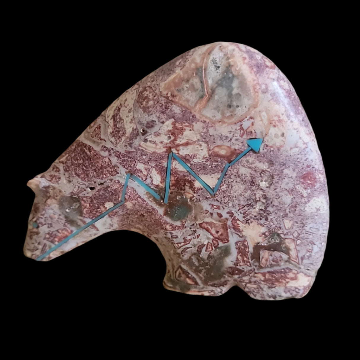 Beautiful Long Necked Jasper Zuni Fetish Medicine Bear