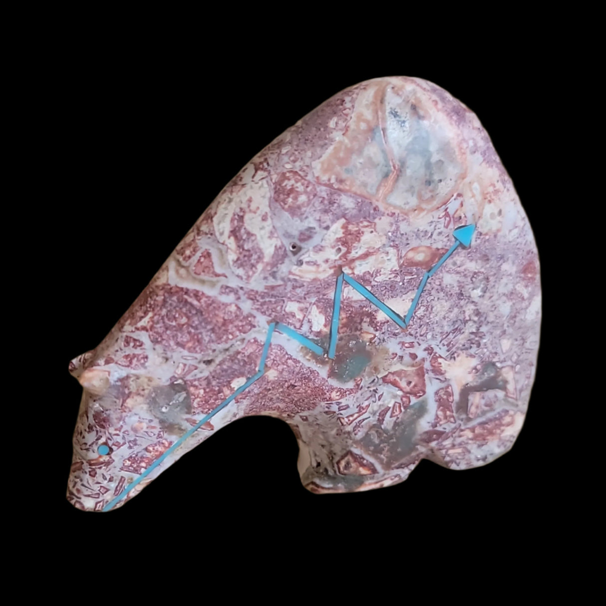 Beautiful Long Necked Jasper Zuni Fetish Medicine Bear