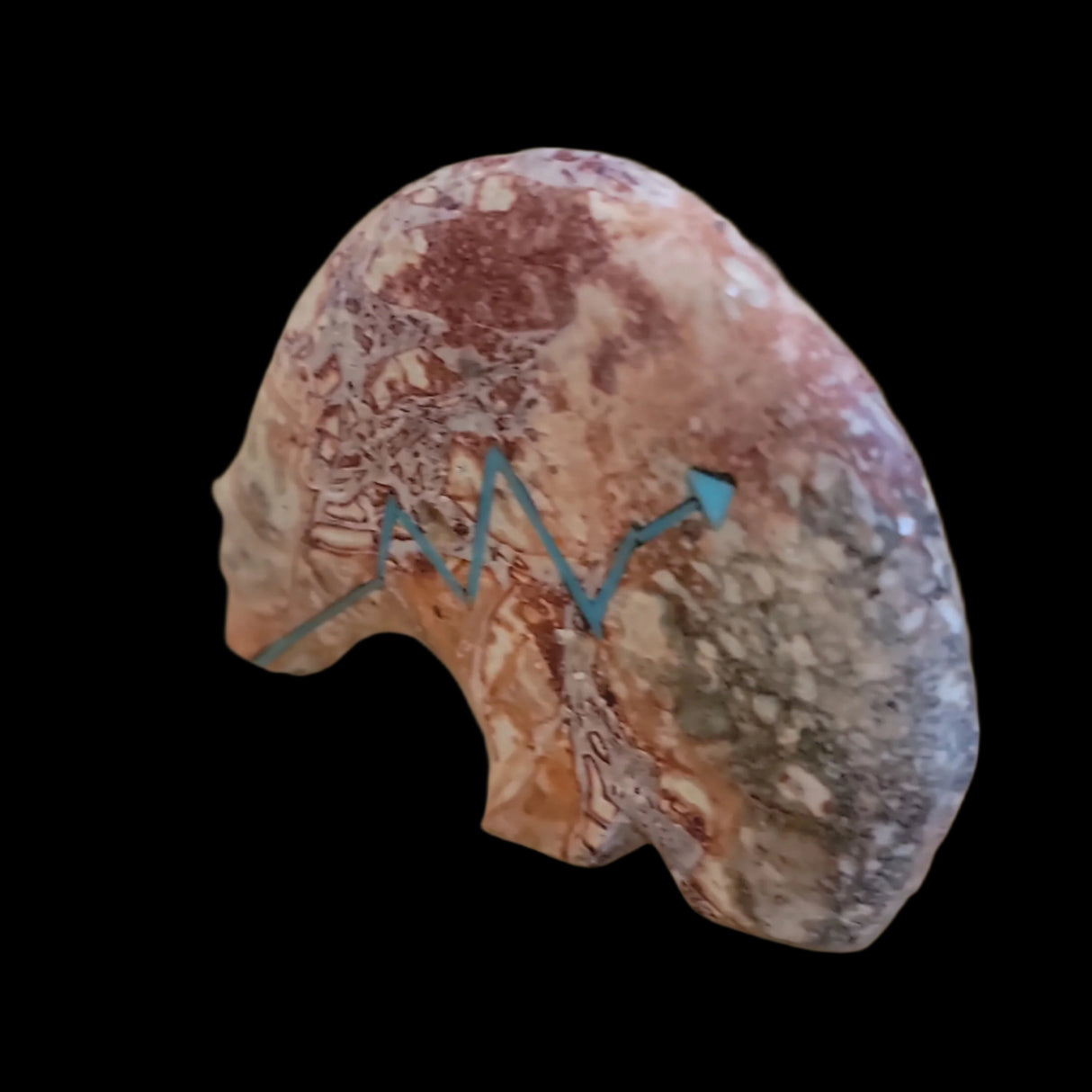 Long Necked and Colorful Jasper Zuni Fetish Medicine Bear