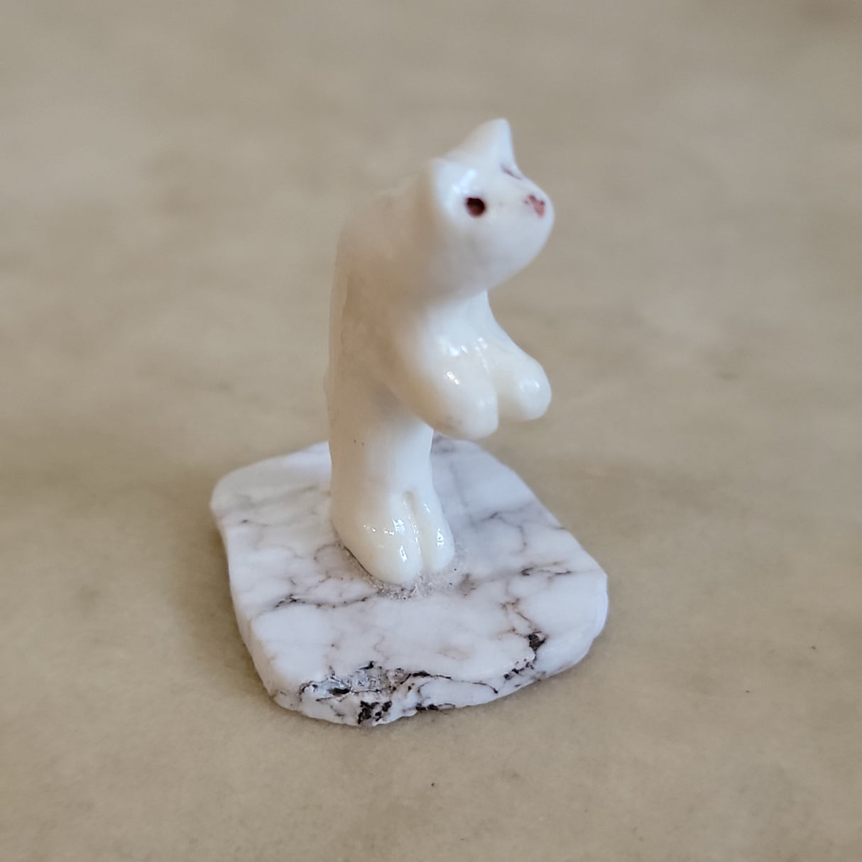 Fossilized Ivory Standing Bear Zuni Fetish