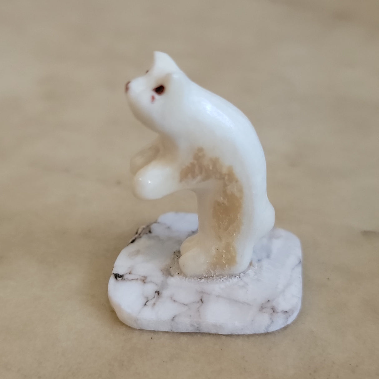 Fossilized Ivory Standing Bear Zuni Fetish