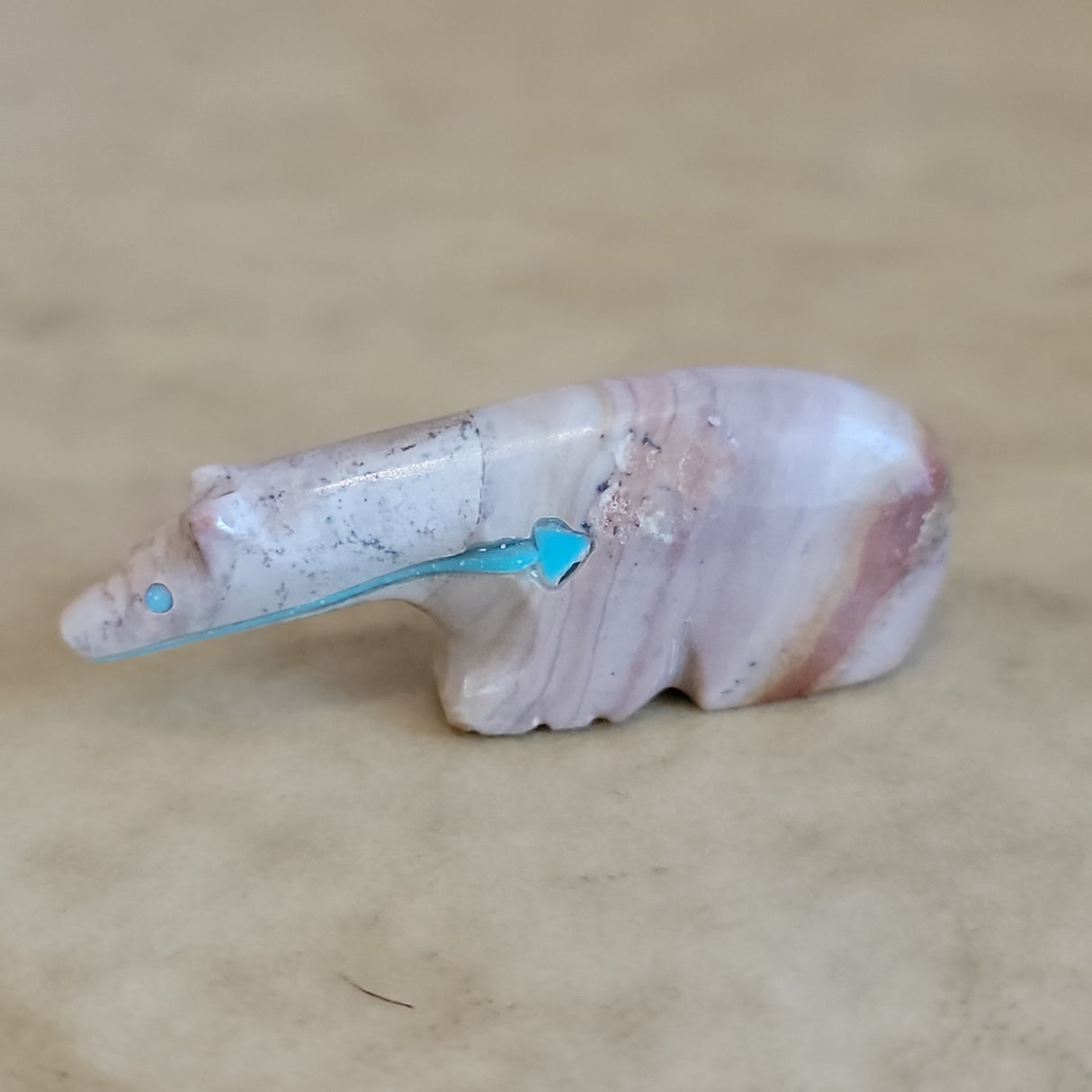 Long Necked Dolomite Bear Zuni Fetish