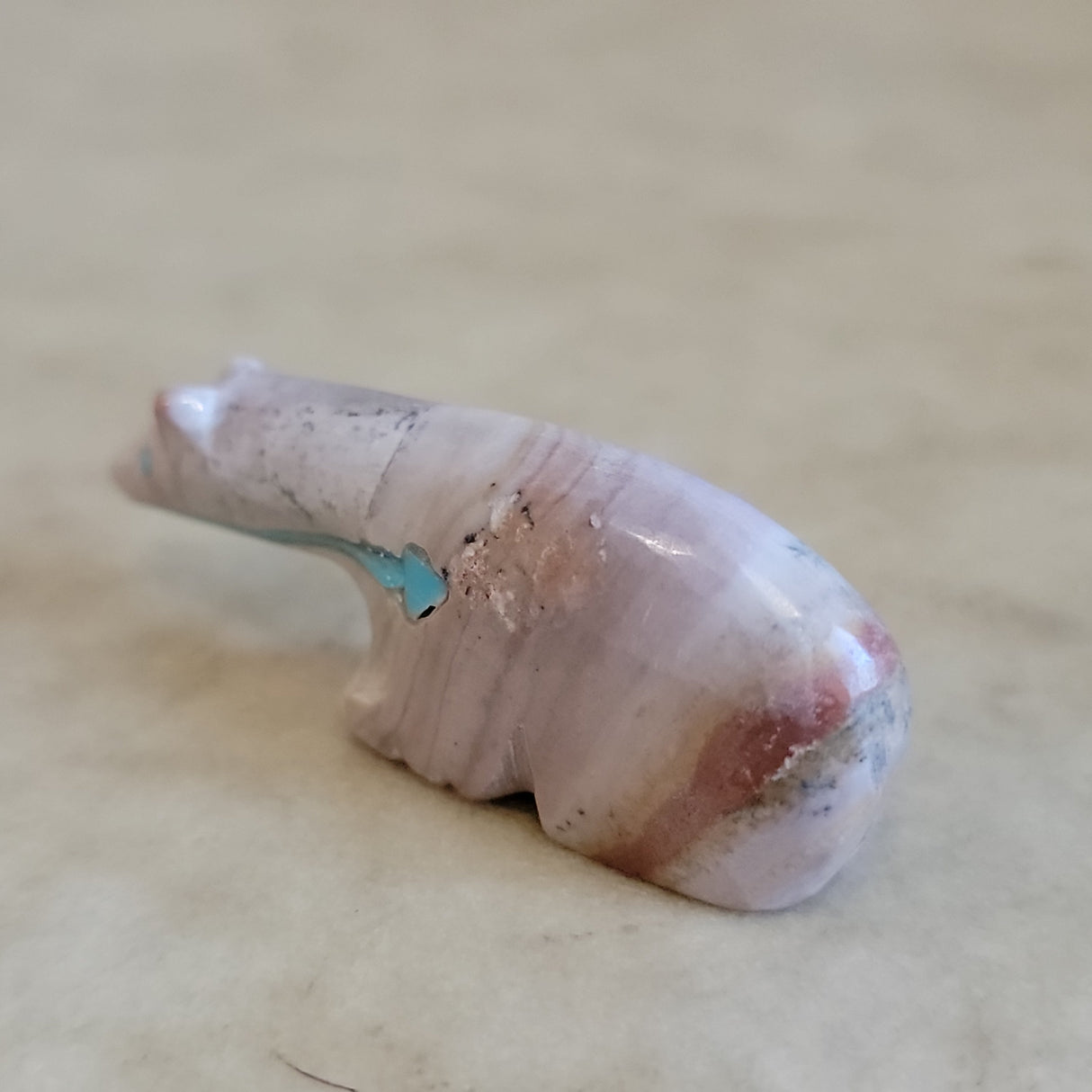 Long Necked Dolomite Bear Zuni Fetish