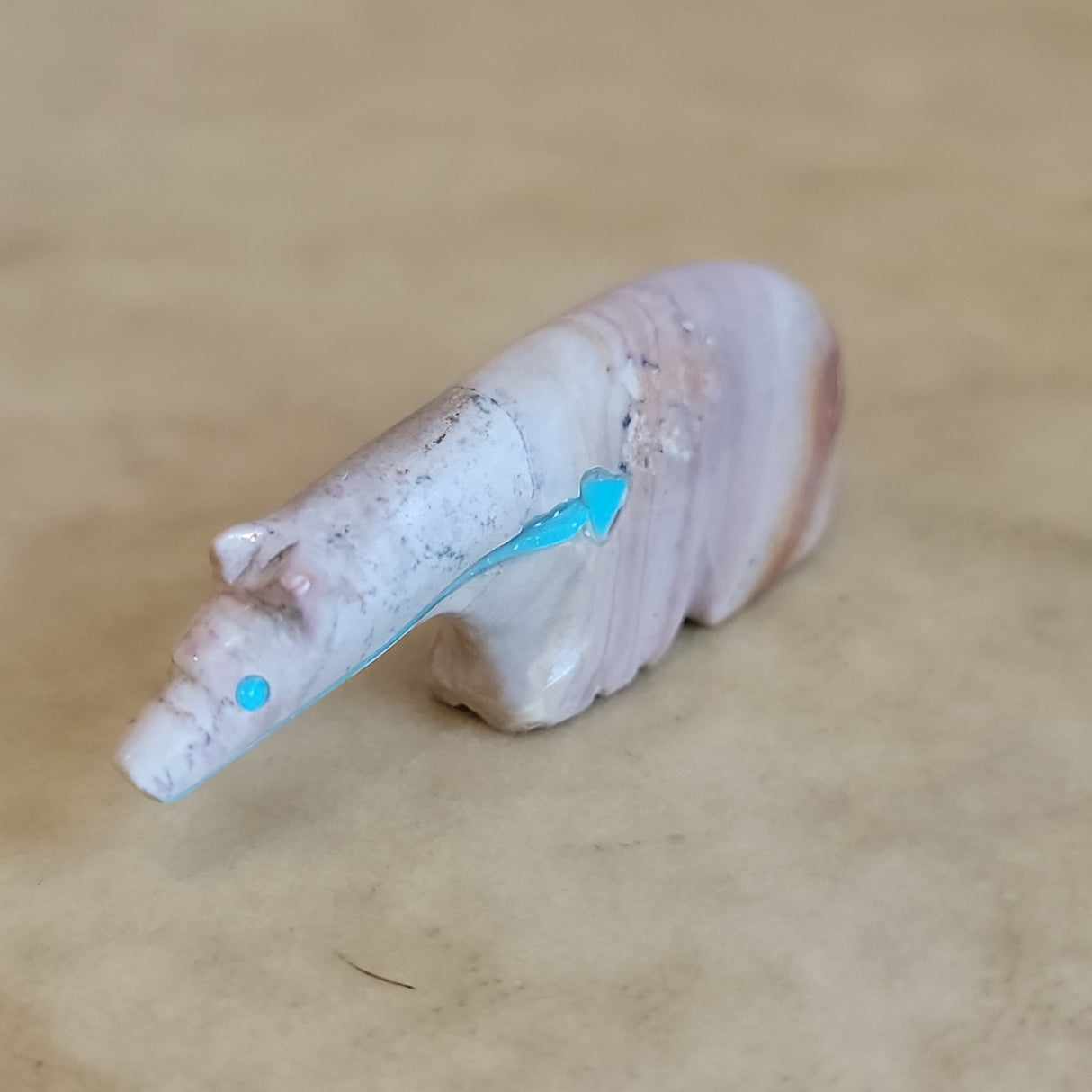 Long Necked Dolomite Bear Zuni Fetish