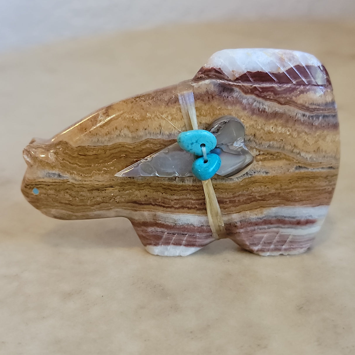 Daphne Quam Colorful Onyx Mountain Lion Zuni Fetish