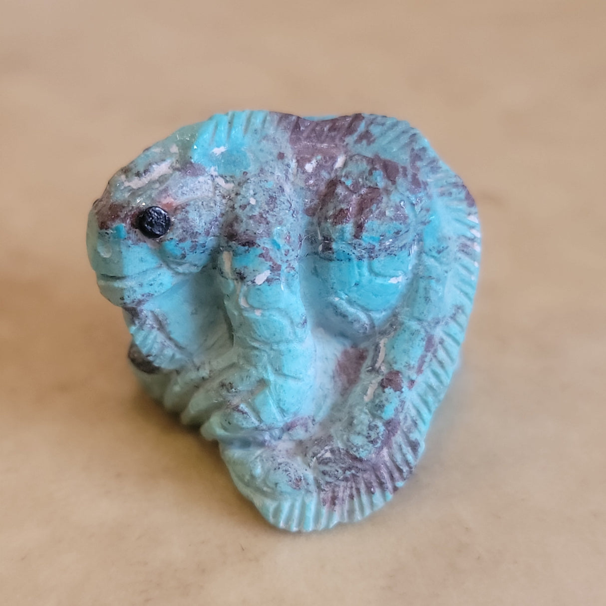 Carlton Kaamasee Turquoise Iguana Zuni Fetish