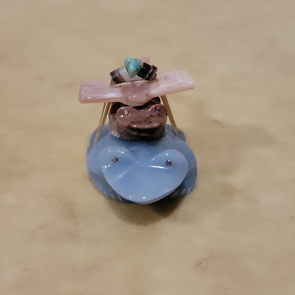 Stacked Frogs and Dragonfly Zuni Fetish