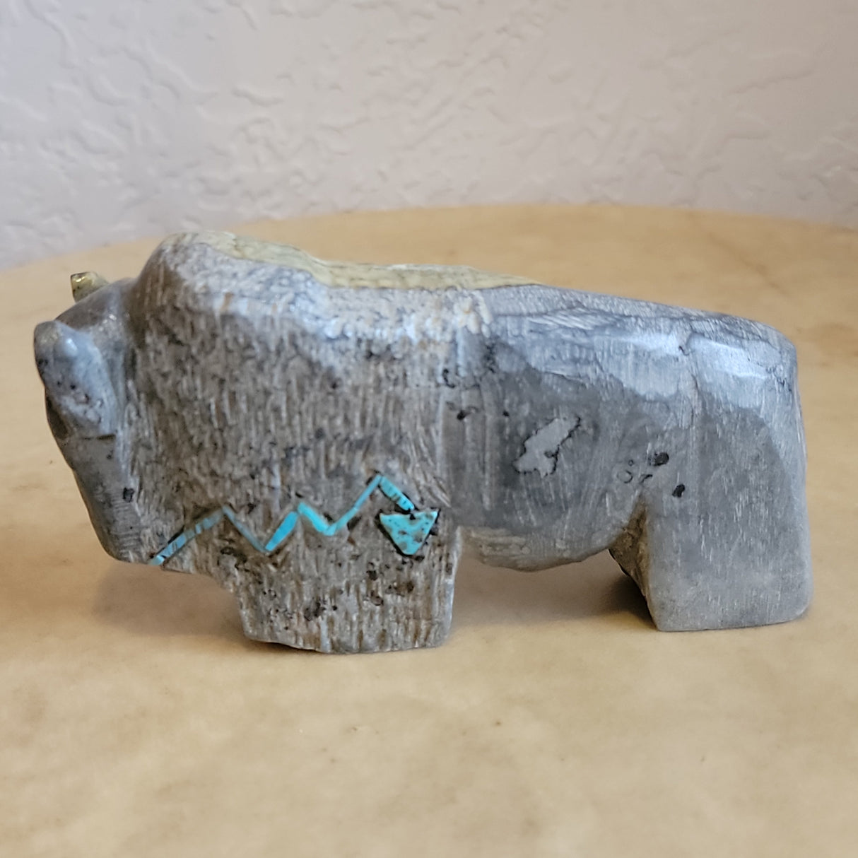 Large Marble Bison/Buffalo Zuni Fetish