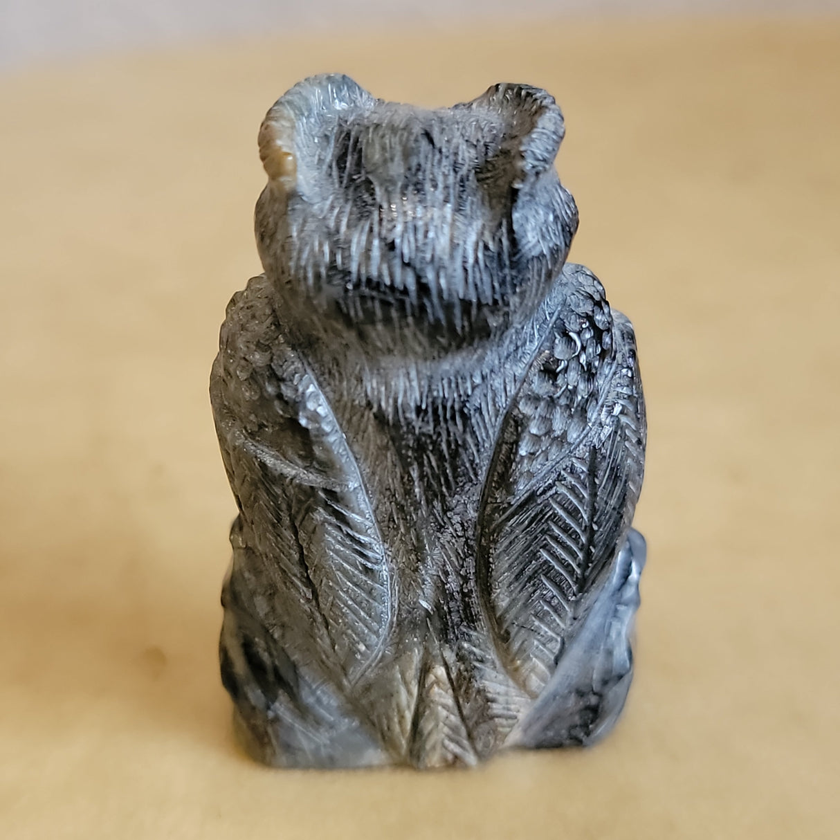 Picasso Marble Great Horned Owl Zuni Fetish