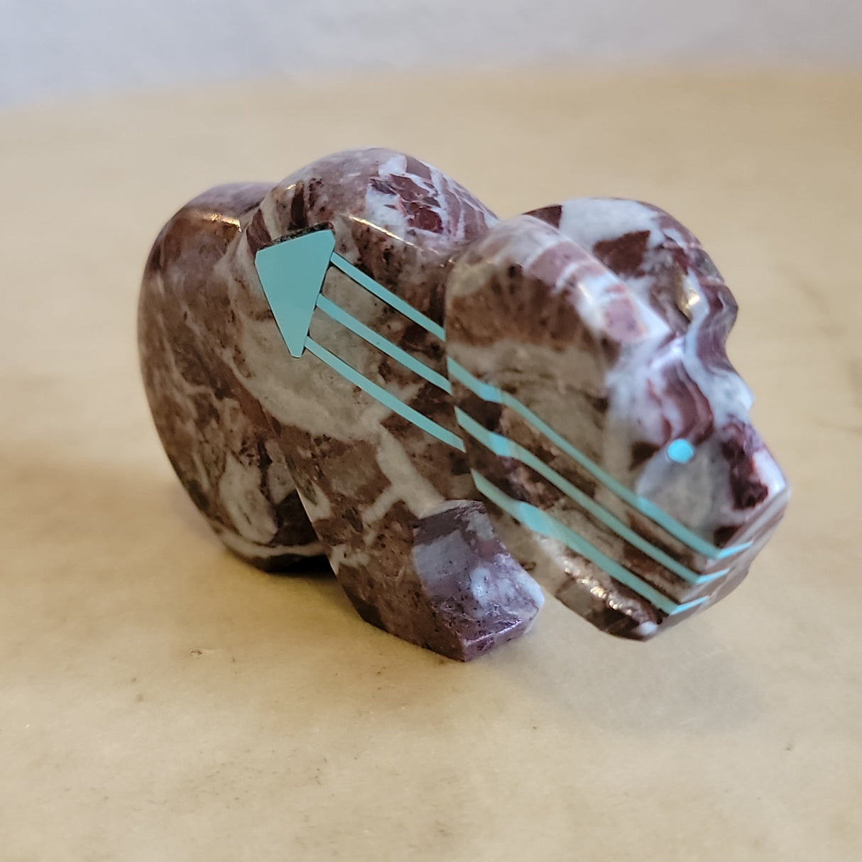 Triple Heartlines Crazy Horse Stone Ram Zuni Fetish