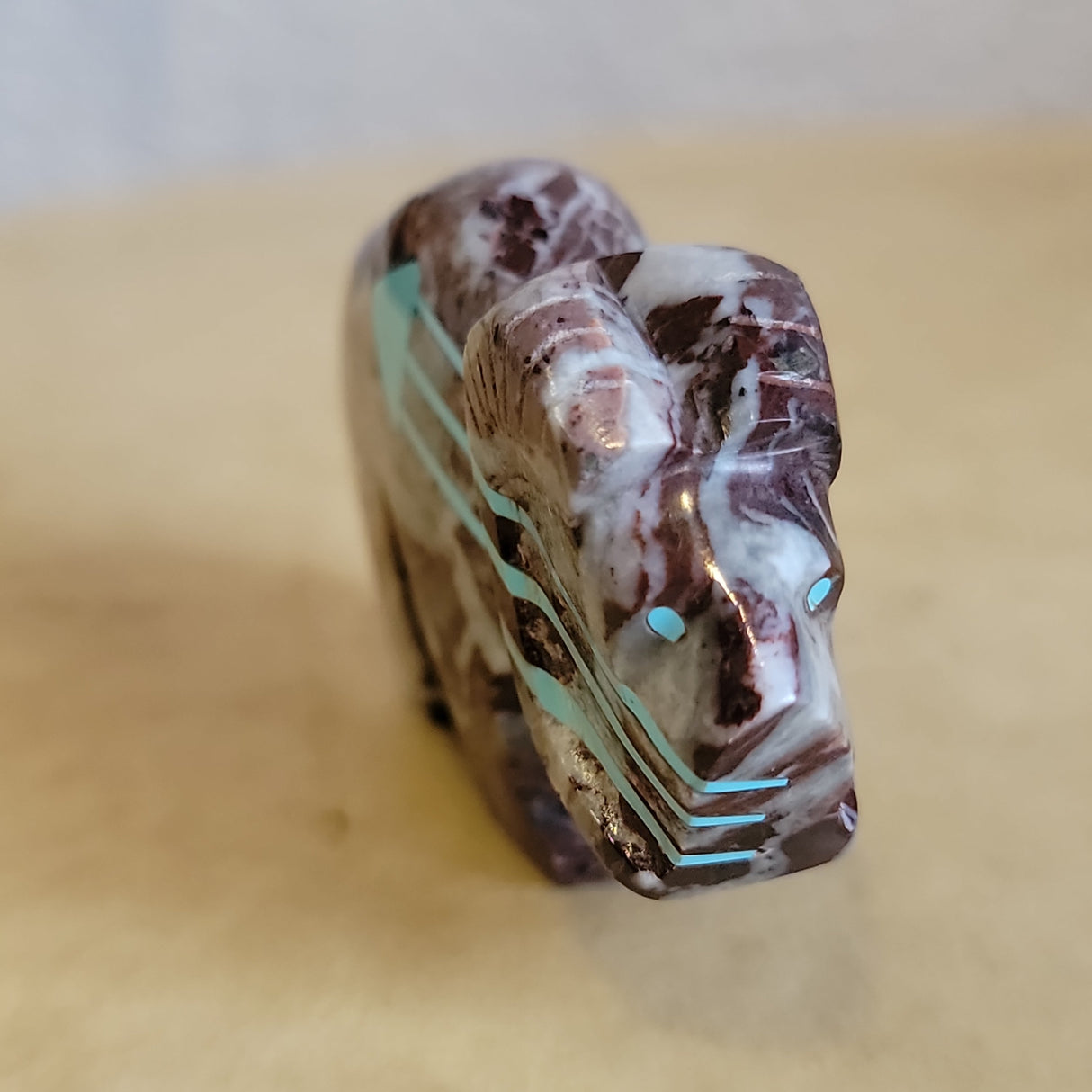 Triple Heartlines Crazy Horse Stone Ram Zuni Fetish