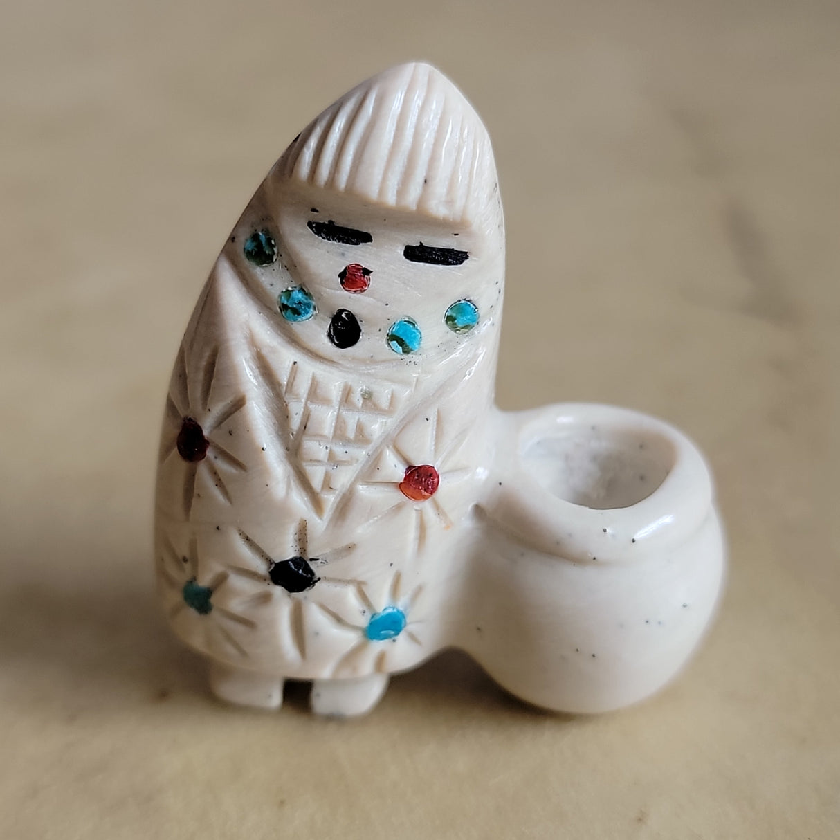 Serpentine Corn Maiden w/Olla Zuni Fetish