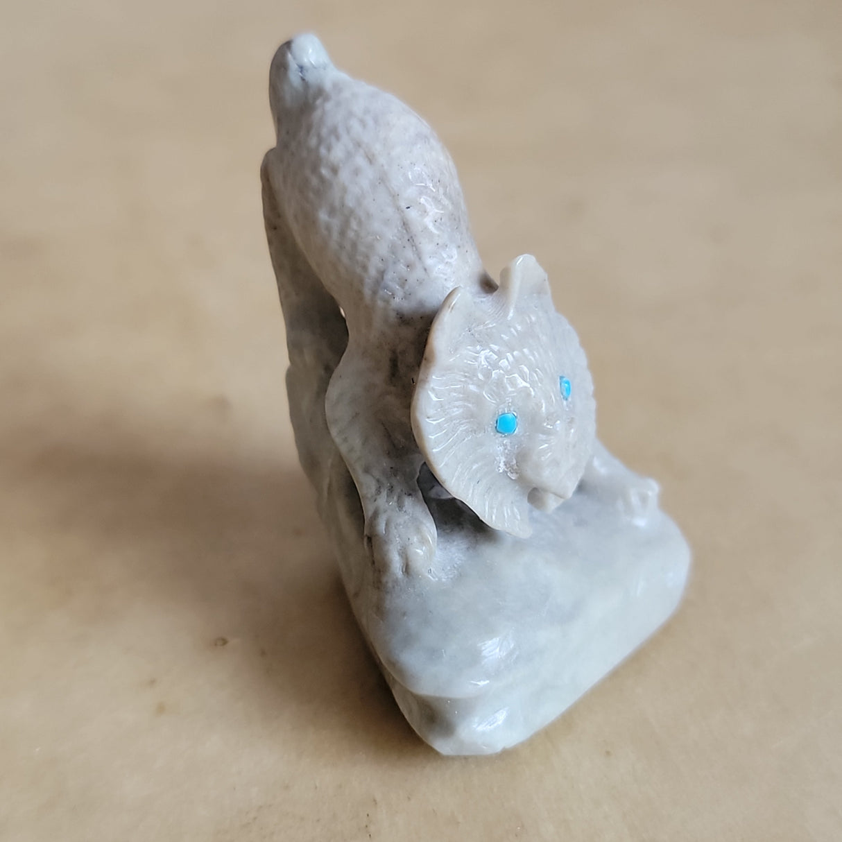 Poised Picasso Marble Bobcat Zuni Fetish