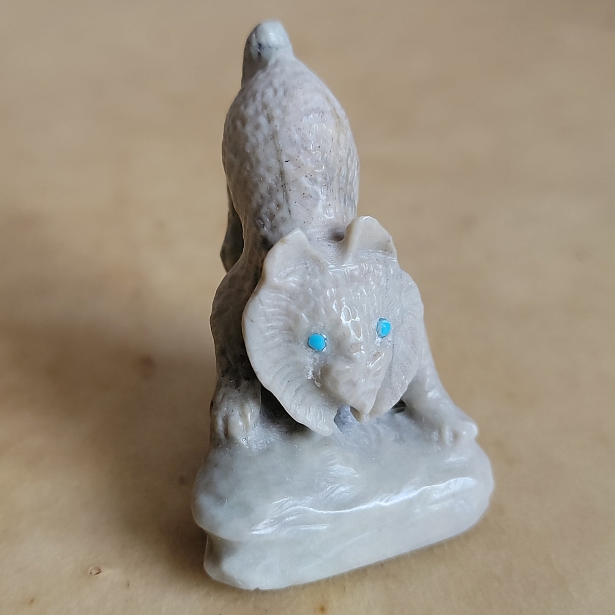 Poised Picasso Marble Bobcat Zuni Fetish