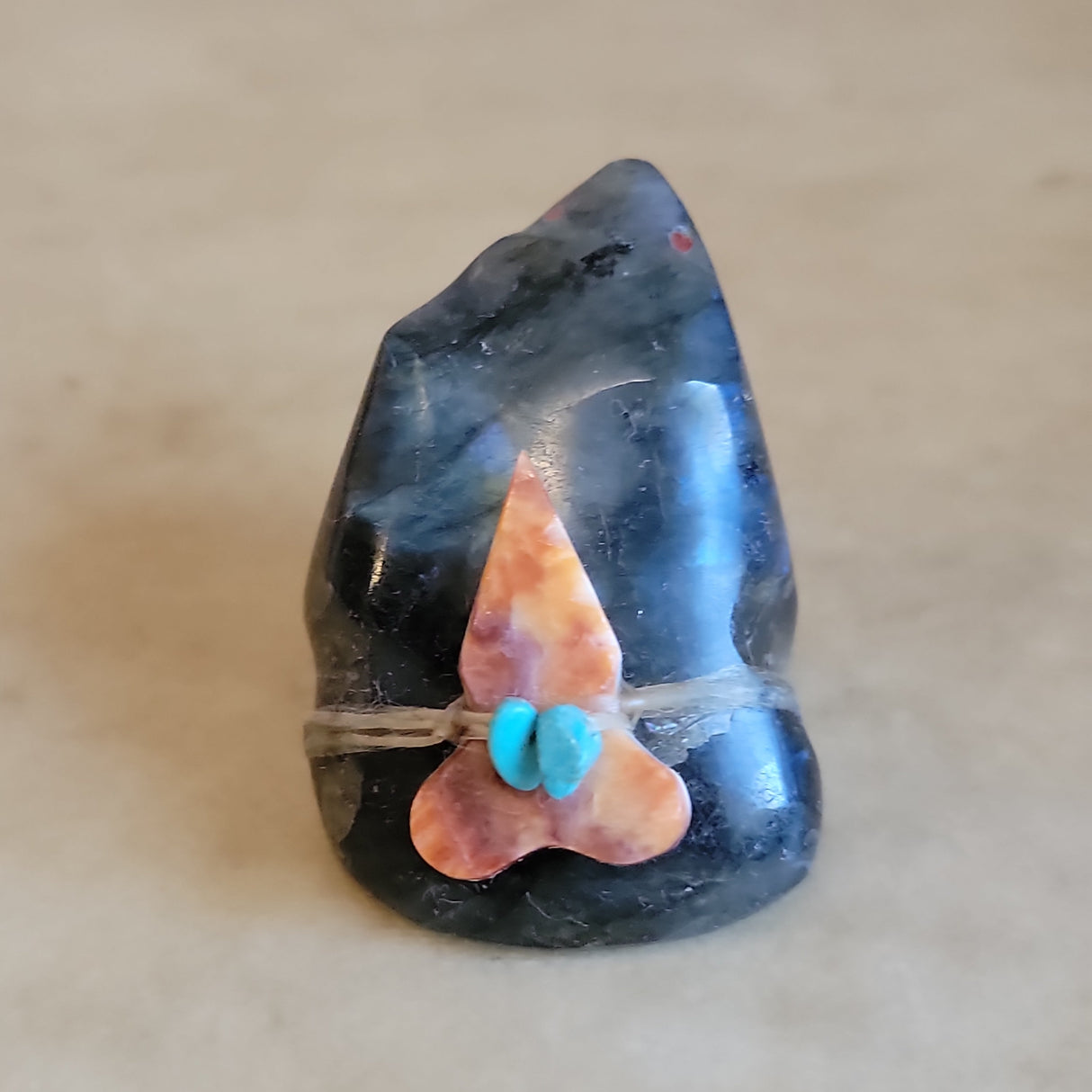 Labradorite Sitting Bear Zuni Fetish