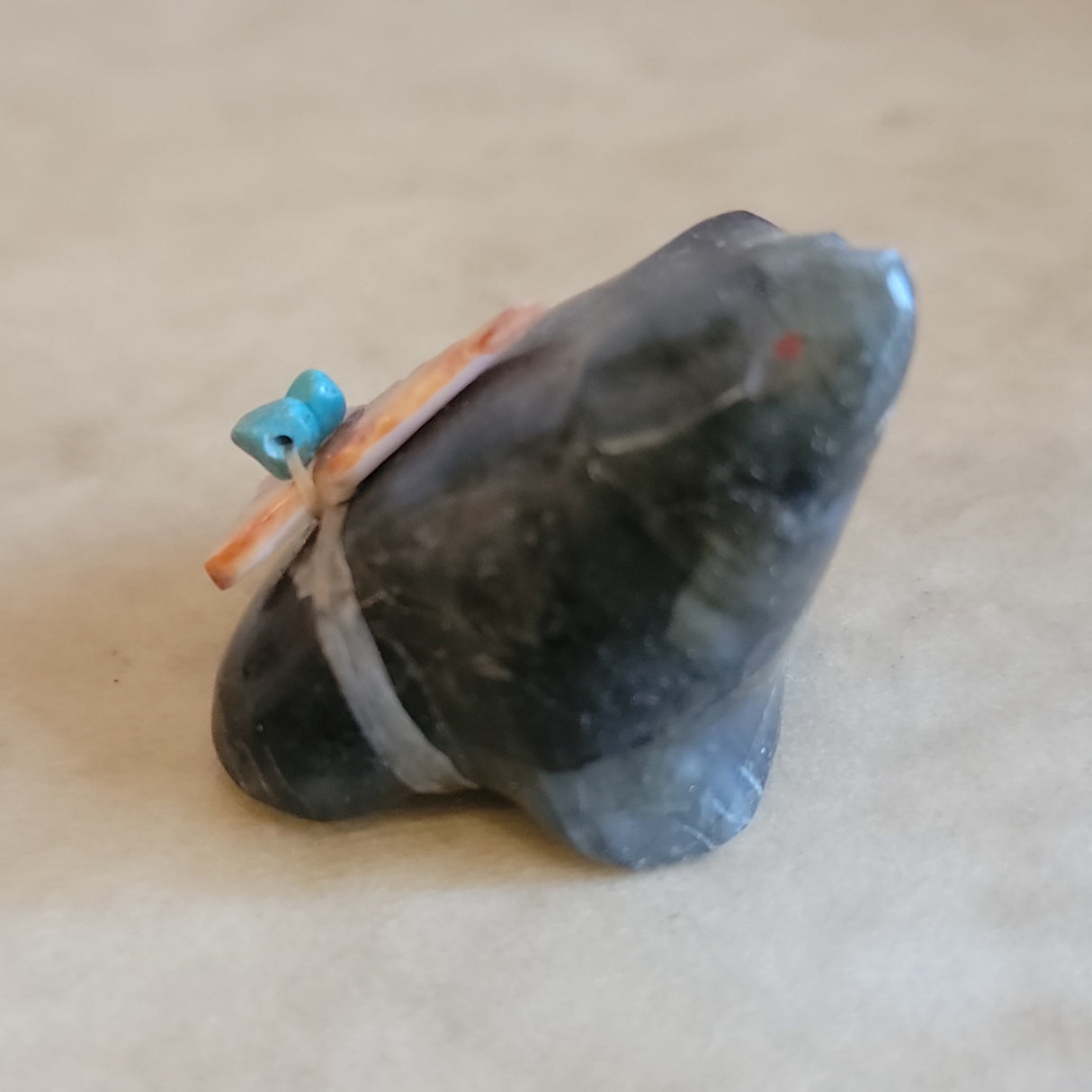 Labradorite Sitting Bear Zuni Fetish