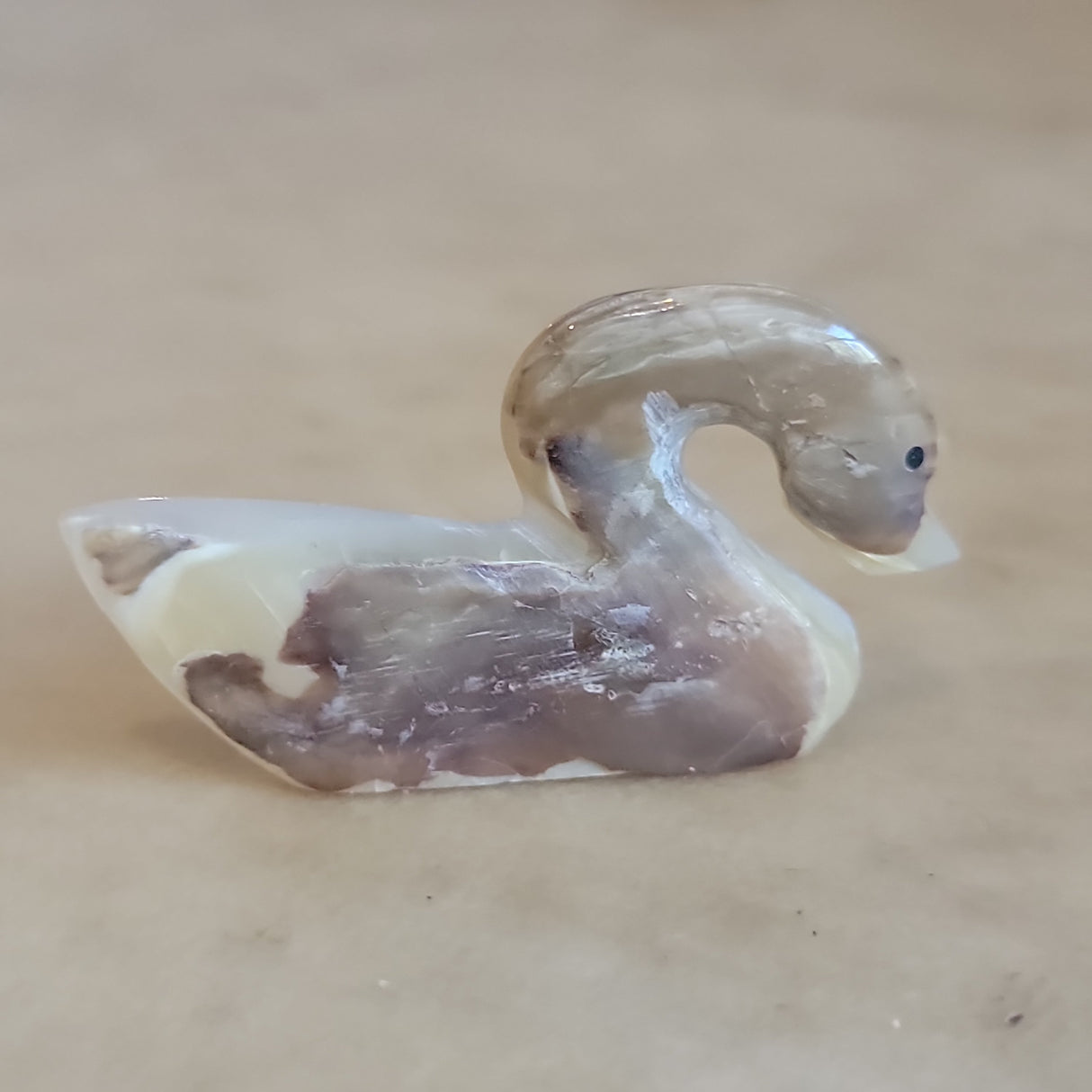 Mother of Pearl Swan Zuni Fetish