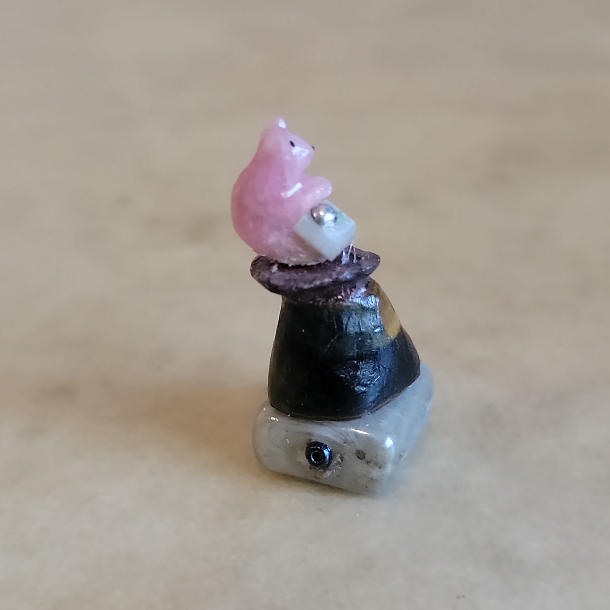Miniature Pink Rose Quartz Bear Zuni Fetish