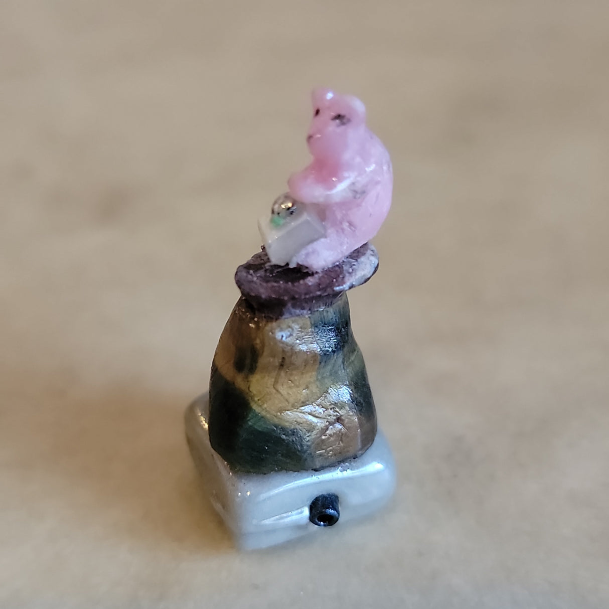 Miniature Pink Rose Quartz Bear Zuni Fetish