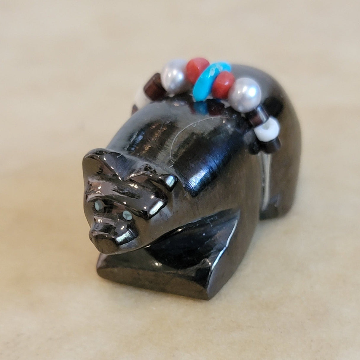 Elegant Silverado Jet Bear w/Fancy Bundle Zuni Fetish