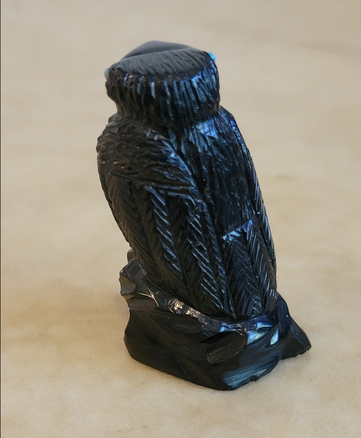 Jet Healing Raven Zuni Fetish