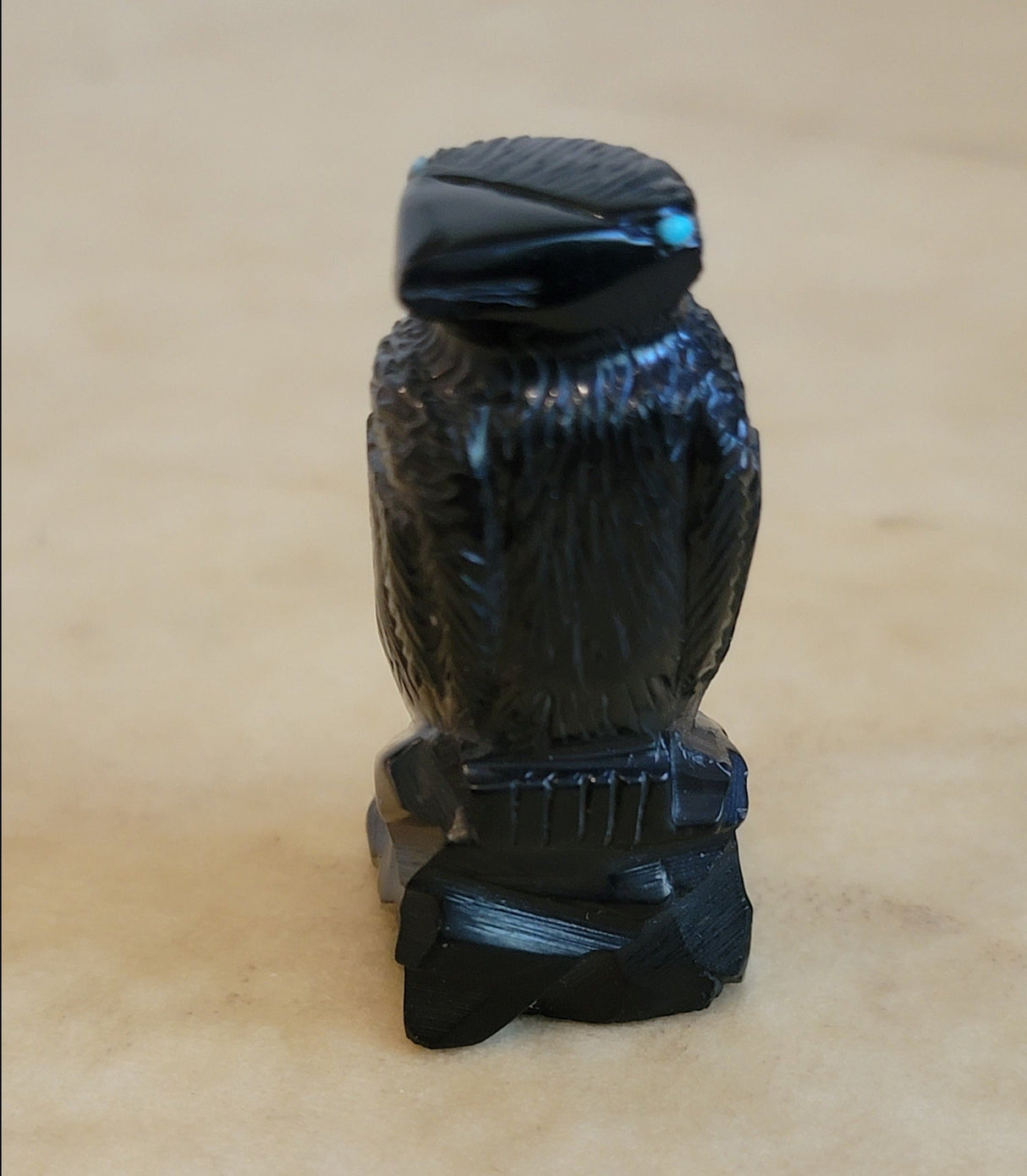 Jet Healing Raven Zuni Fetish