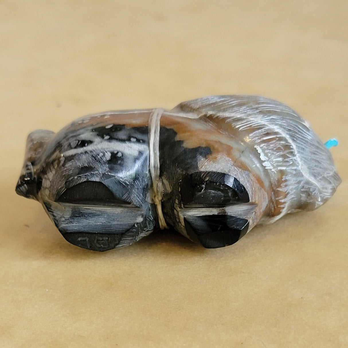 Picaso Marble Bison/Buffalo Zuni Fetish