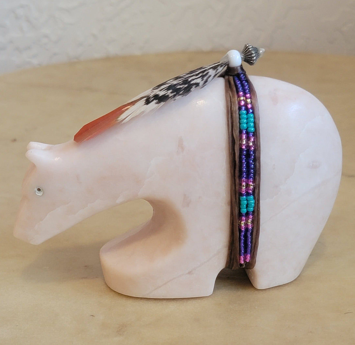 Larger Alabaster Navajo Bear Zuni Fetish