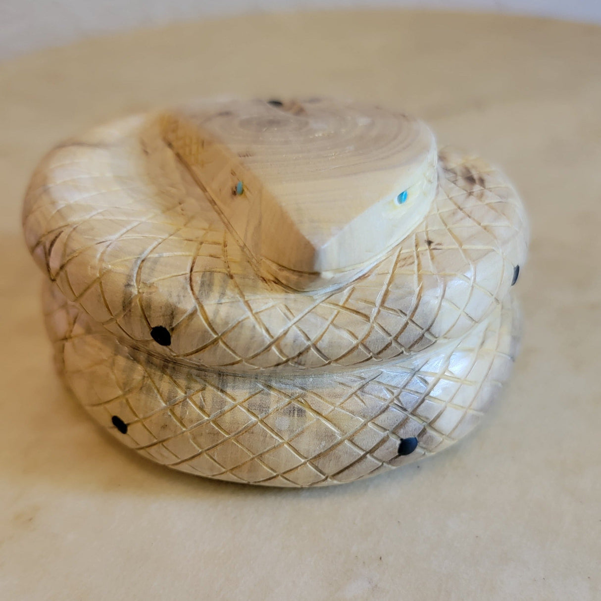 Wooden "Diamond Back" Rattle Snake Zuni Fetish