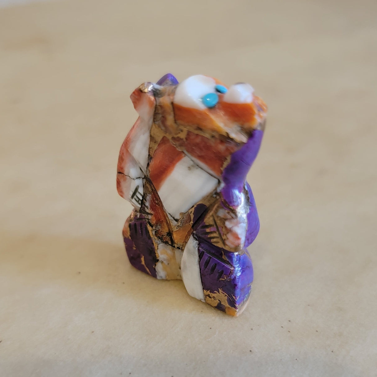 Mulit-colored Composite Standing Bear Zuni Fetish