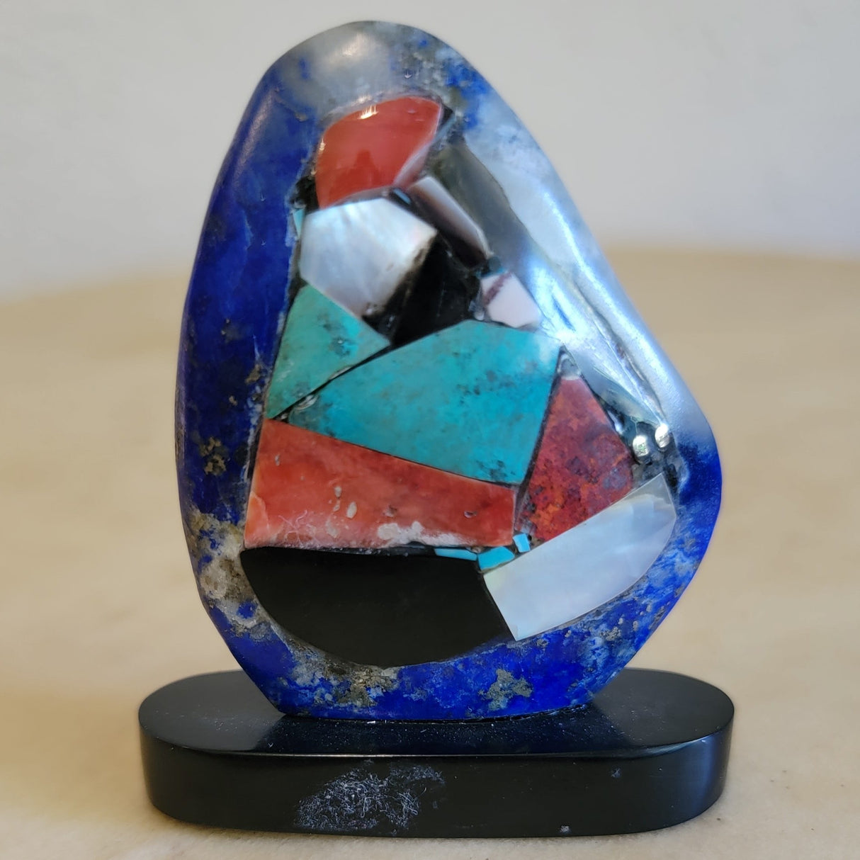 Chad Quandelacy Lovely Lapis Maiden w/ Mosaic Inlay Zuni Fetish