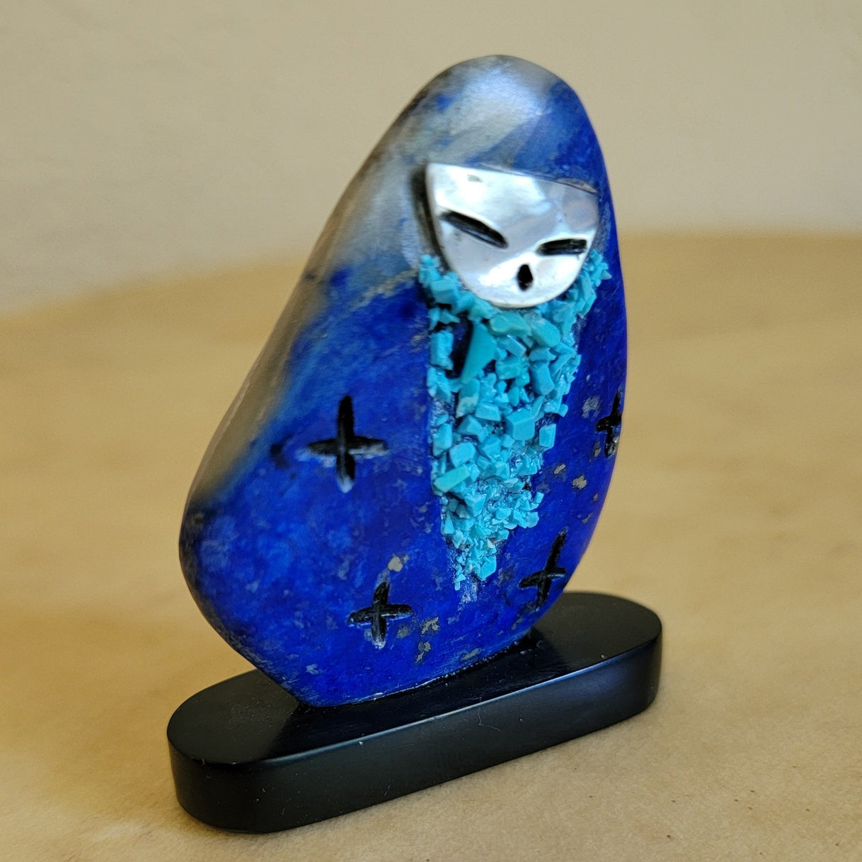 Chad Quandelacy Lovely Lapis Maiden w/ Mosaic Inlay Zuni Fetish