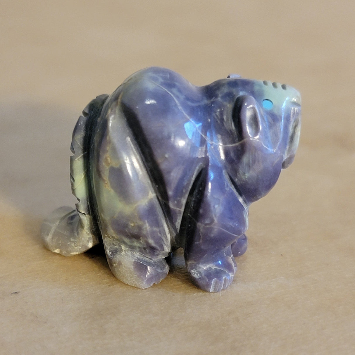 Purple Lavulite Navajo Beaver Zuni Fetish