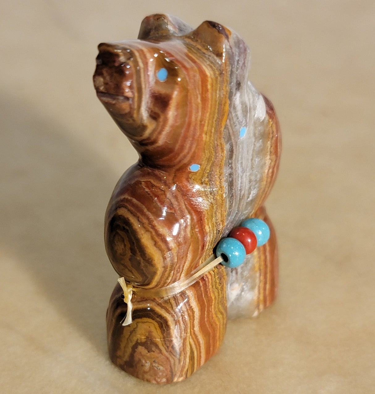 Standing Proud Onyx Bear Zuni Fetish