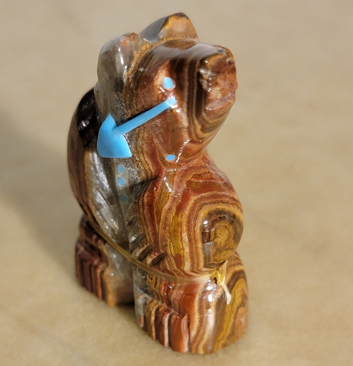 Standing Proud Onyx Bear Zuni Fetish