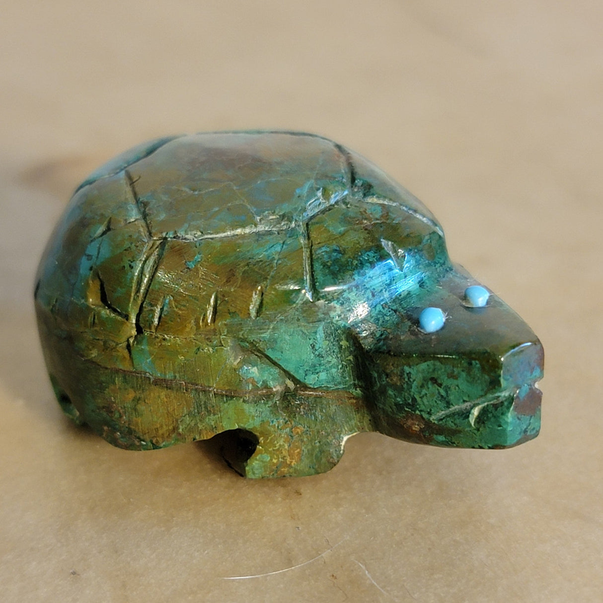 Heavy Chrysocolla Zuni Fetish Turtle