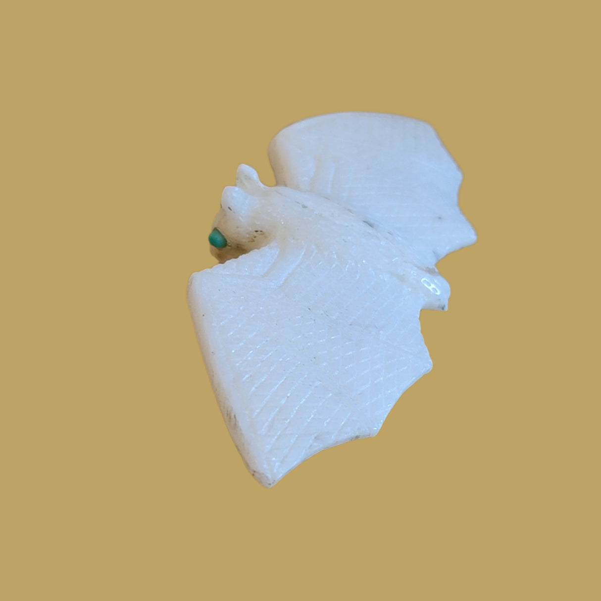 Albino Bat White Marble Zuni Fetish