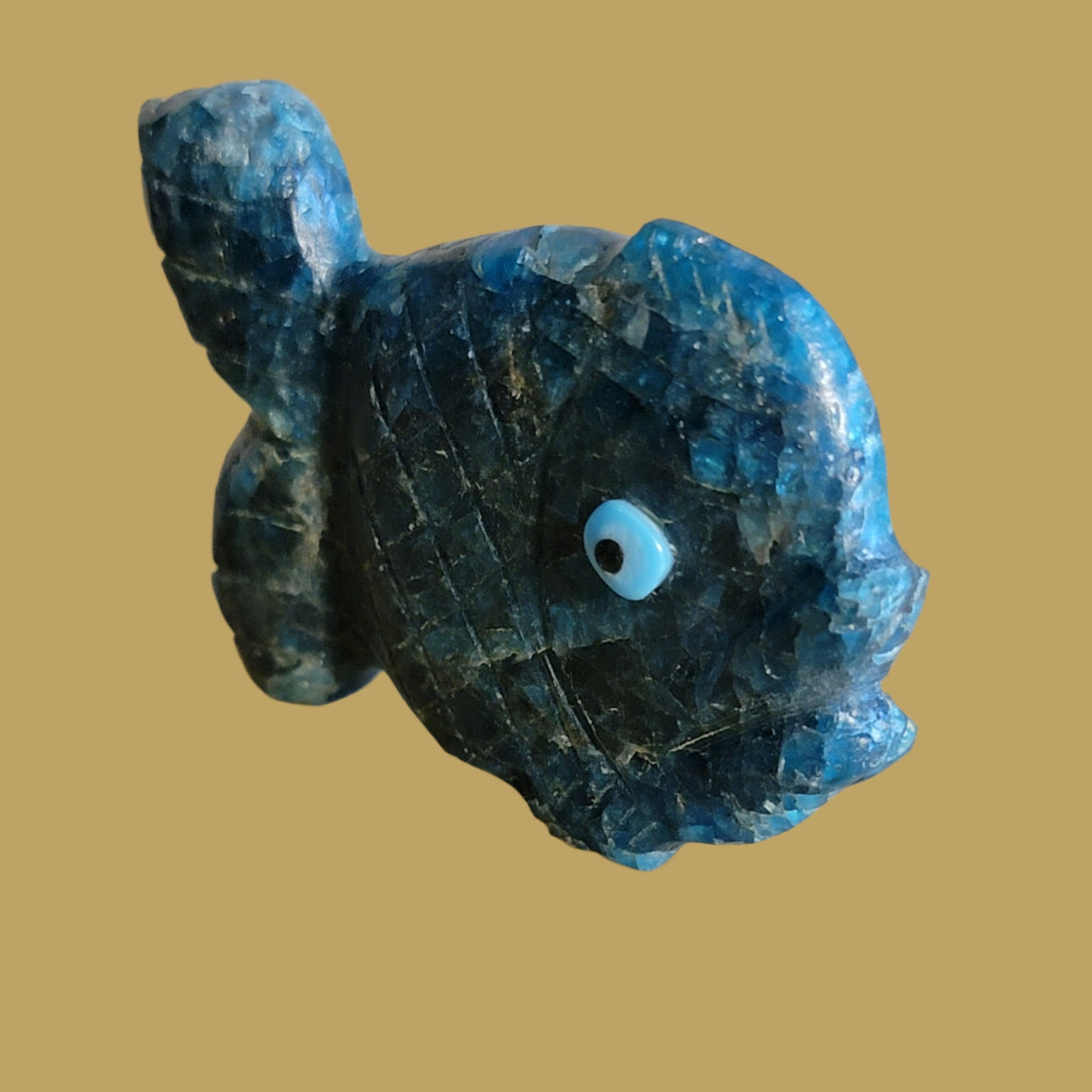 Blue Optical Big Mouth Bass/Fish Zuni Fetish