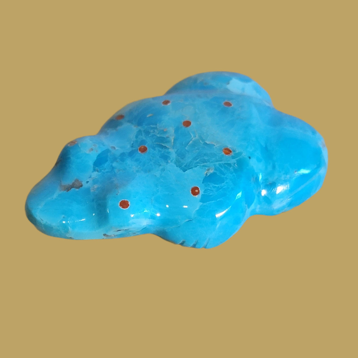 Coral Spotted Turquoise Zuni Fetish Frog