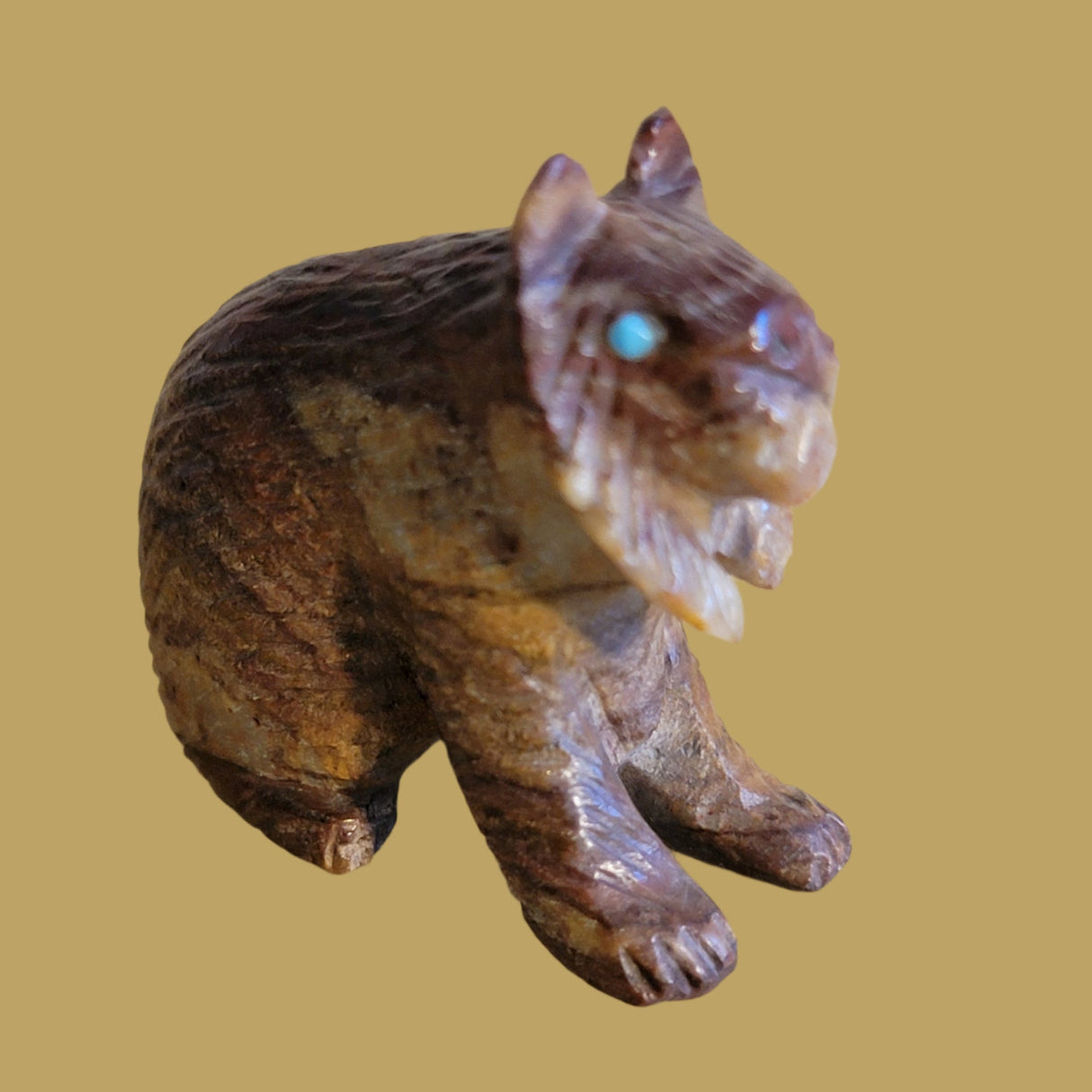 Onyx Realistic Clairvoyant Bobcat Zuni Fetish