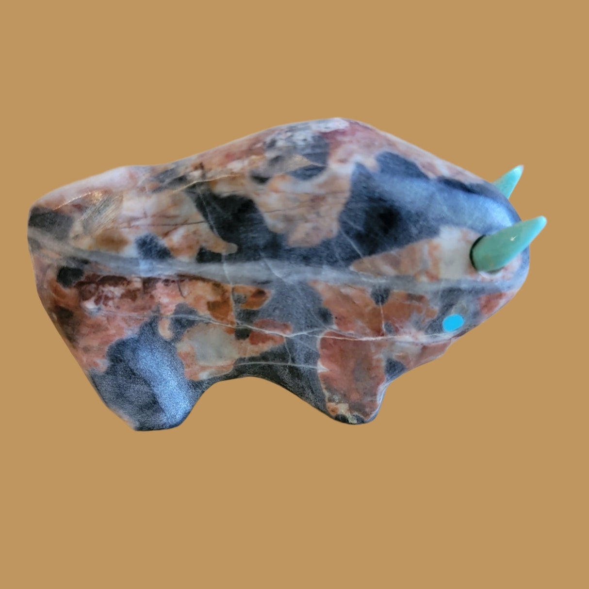 Egyptian Marble Bison/Buffalo Zuni Fetish