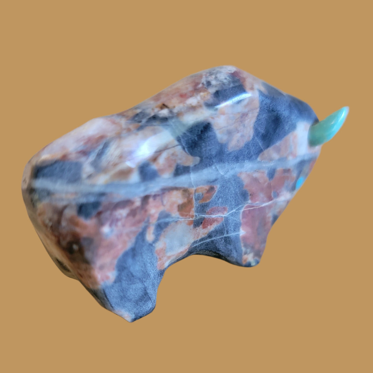 Egyptian Marble Bison/Buffalo Zuni Fetish