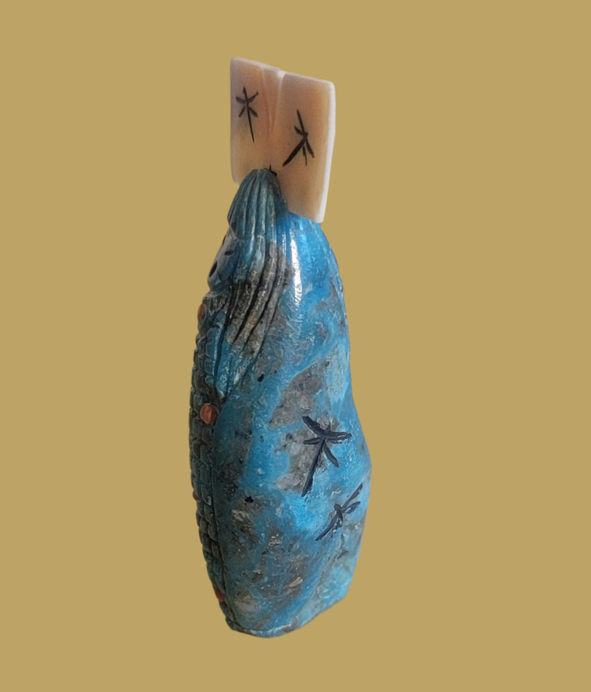 Turquoise Double Sided Zuni Maiden(s) w/ Tablita Zuni Fetish