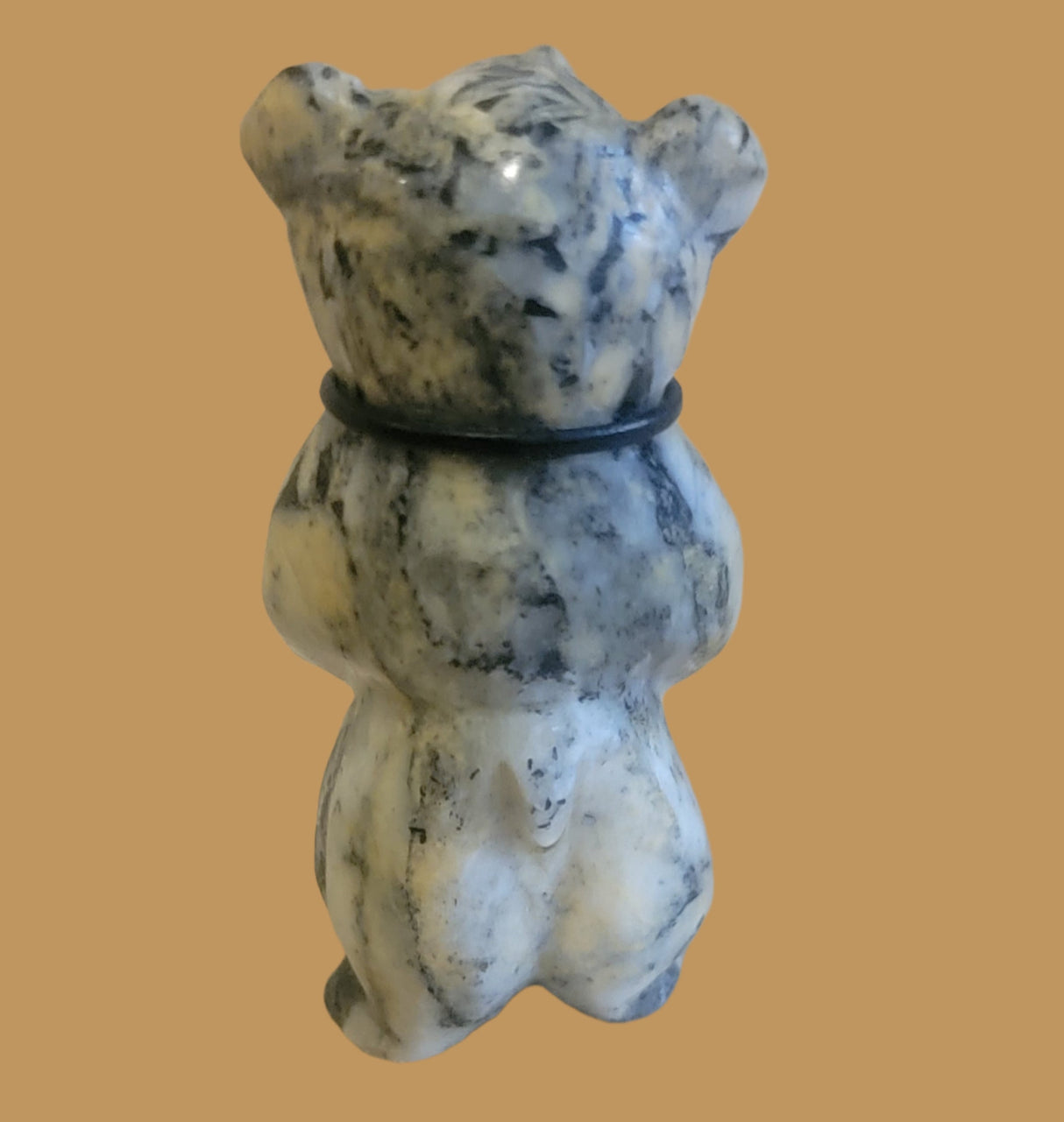 Dressed Up Pinolite Bear w/sterling Silver Bolo Tie Zuni Fetish